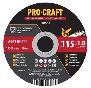 řezný kotouč Procraft CD115x1,0